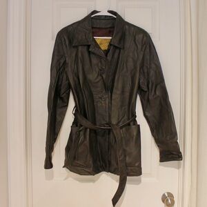 Brown leather jacket